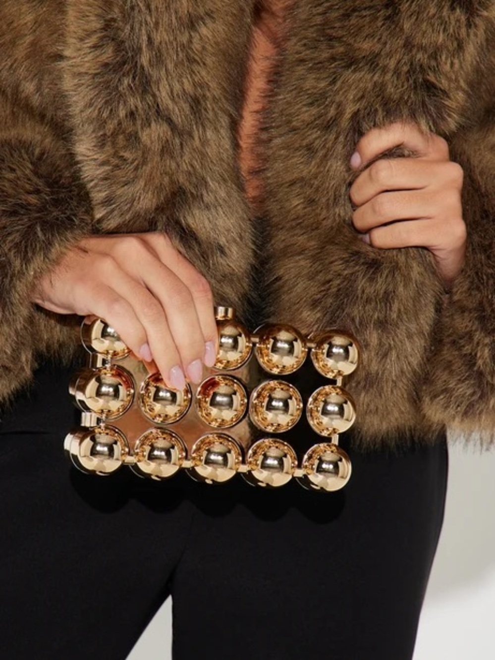 Gold Bubble clutch bag - Picture 3 of 6